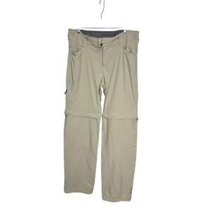 Columbia Omni Shield Khaki Beige Convertible Zip Off Pants Women's 12 Long